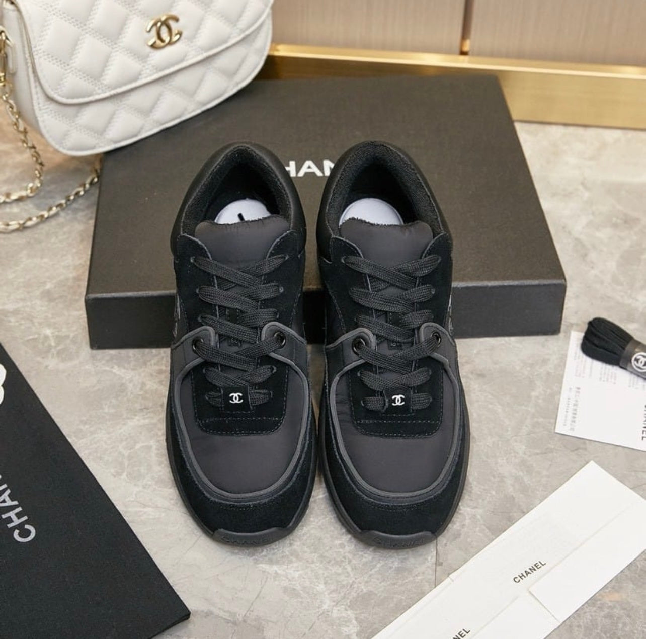 HQ Black C Logo Sneakers