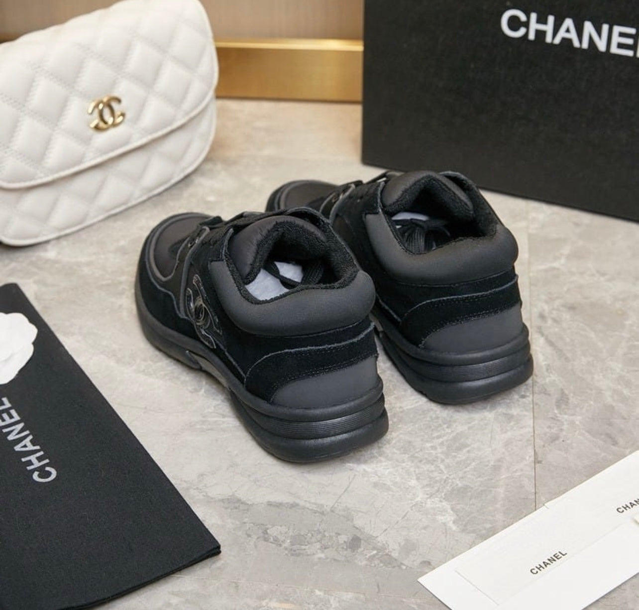 HQ Black C Logo Sneakers