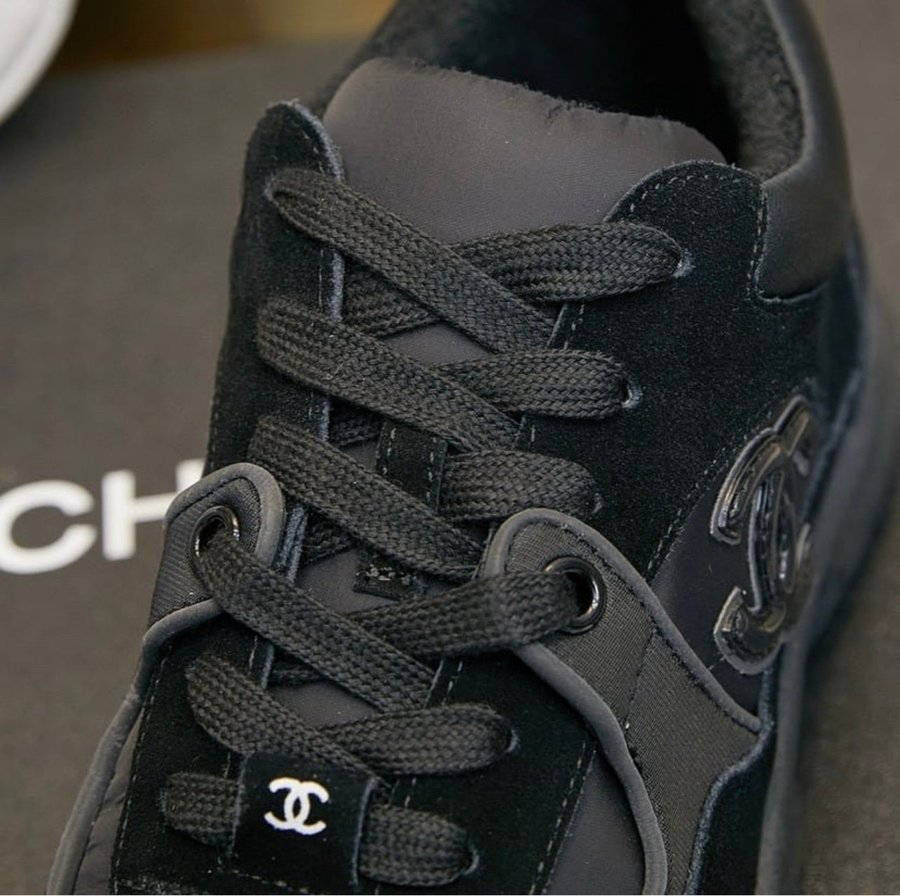 HQ Black C Logo Sneakers