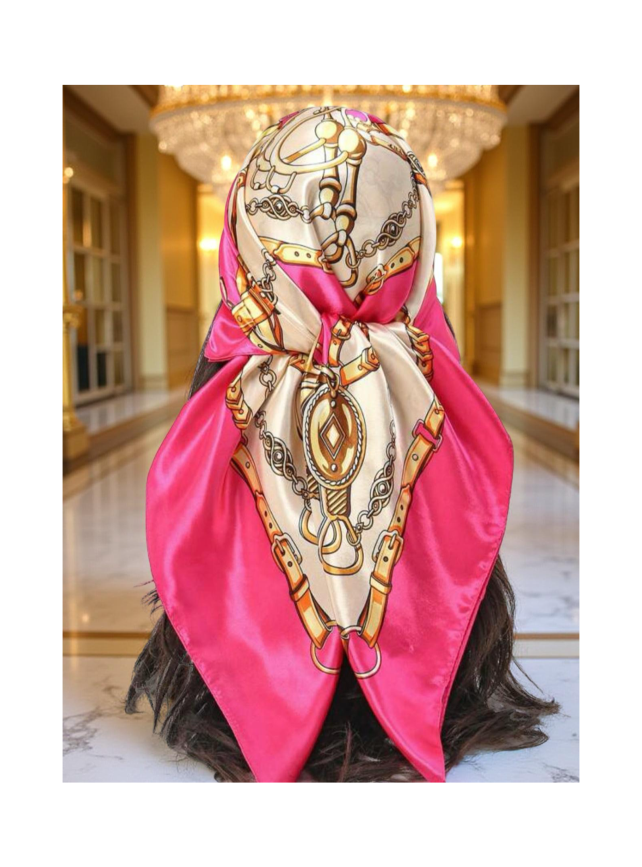 Hot Pink Boho Chain Scarf