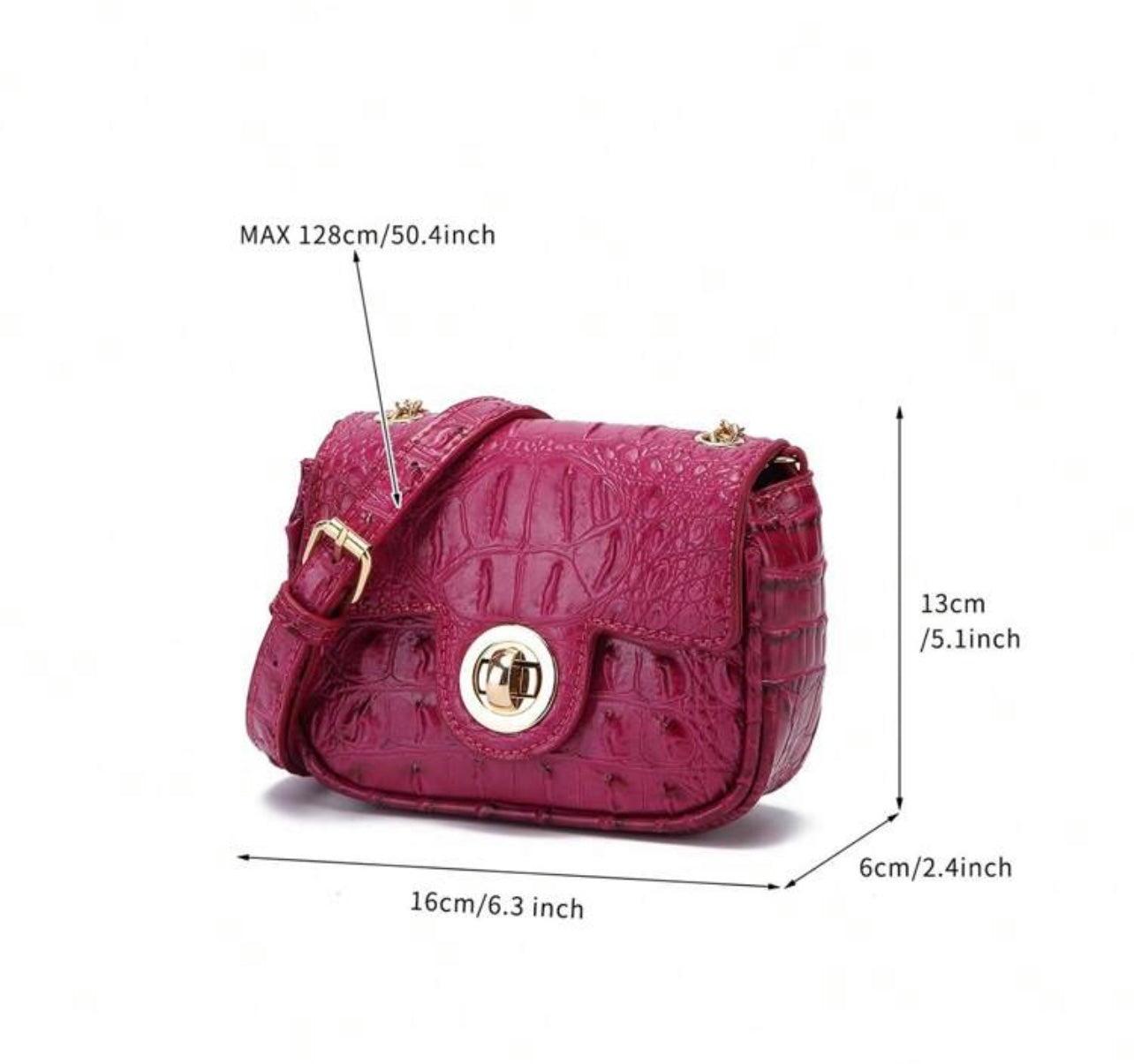 Crocodile Print Minnie Crossbody