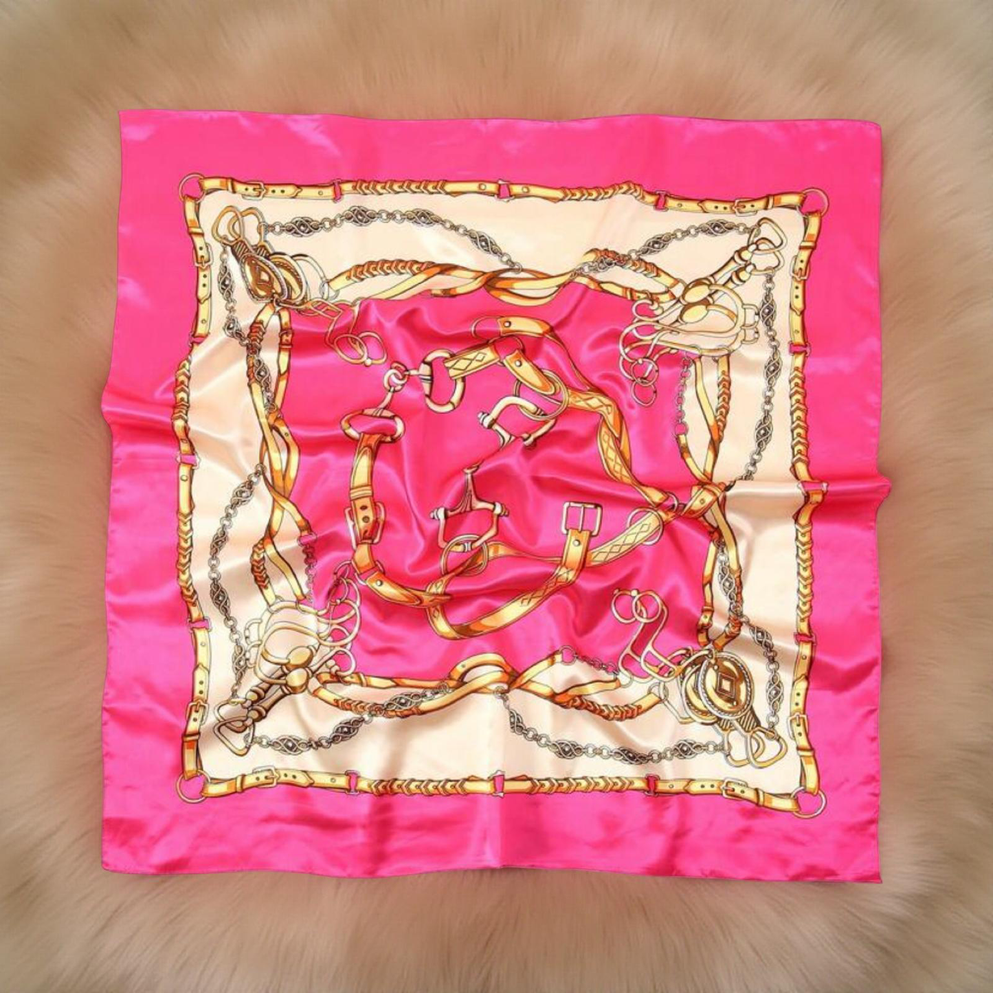Hot Pink Boho Chain Scarf
