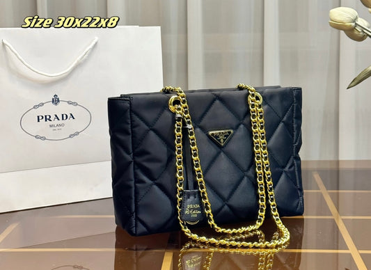 Gold Logo Shoulder Bag