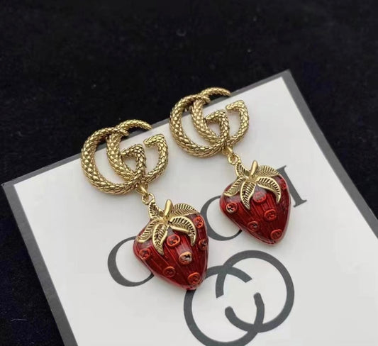 Strawberry Logo Earrings