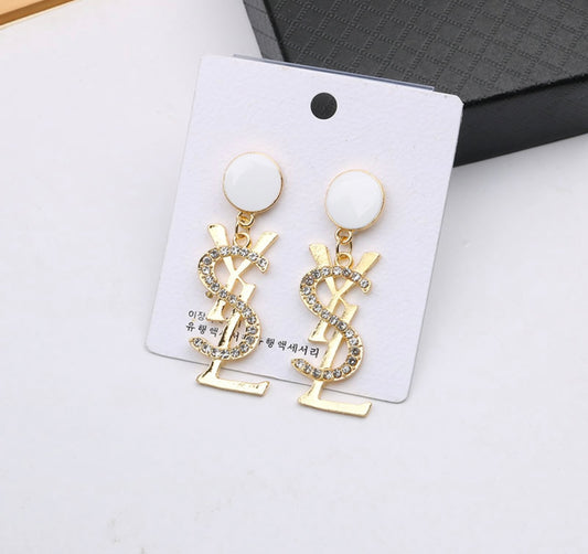 SL Rhinestone Dangle Earrings